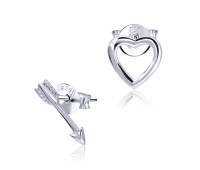 Cupids Arrow Heart Stud Earring STS-3256